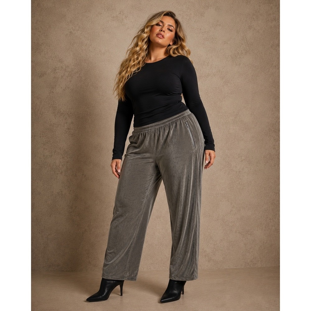 SKIMS Velour Track Pants Smoke 4X
